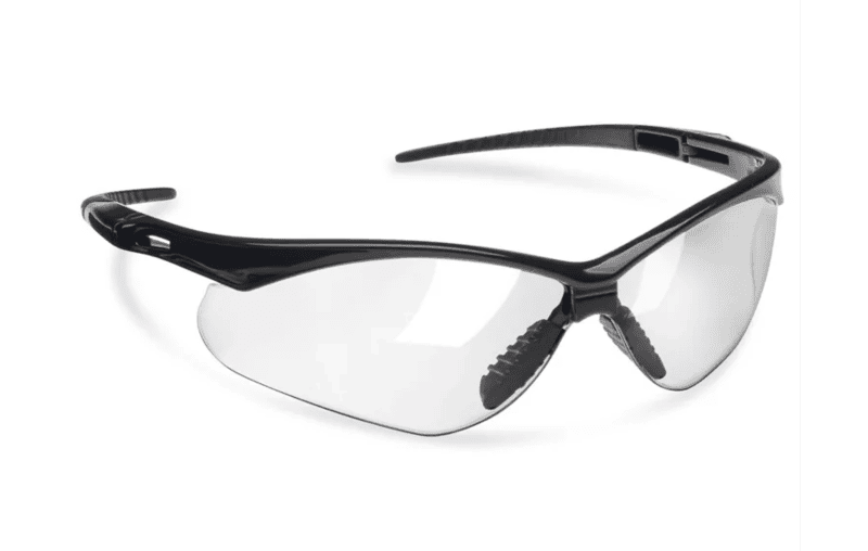 Clear Polycarbonate Safety Glasses with Anti-Scratch Lens, Anti-Fog, Rubber Frame
