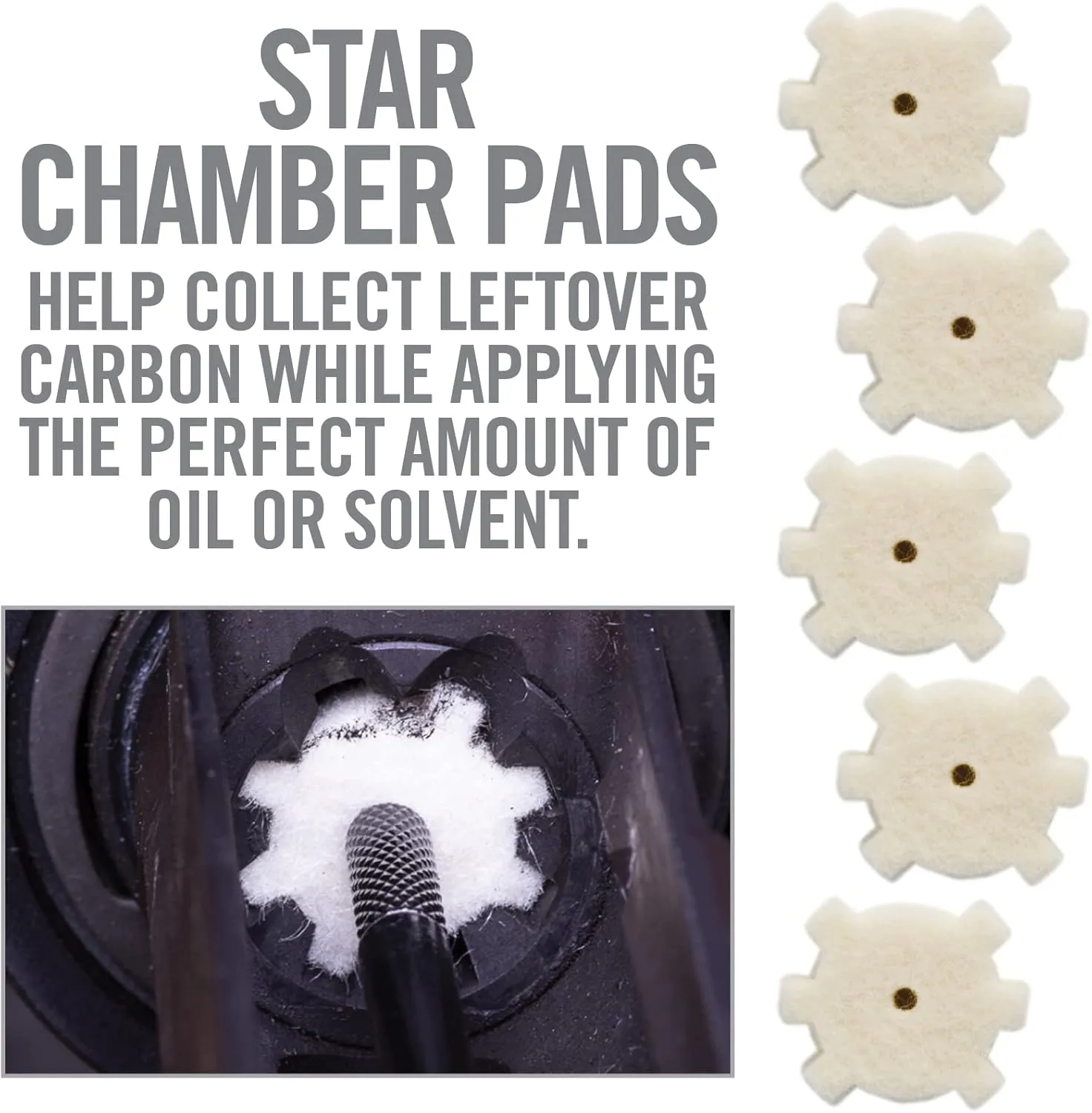 Real Avid Brush Combo: Star Chamber Pads, Chamber Brush, Chamber Mop and Bore Brush for Modern Sporting Firearms Chambered