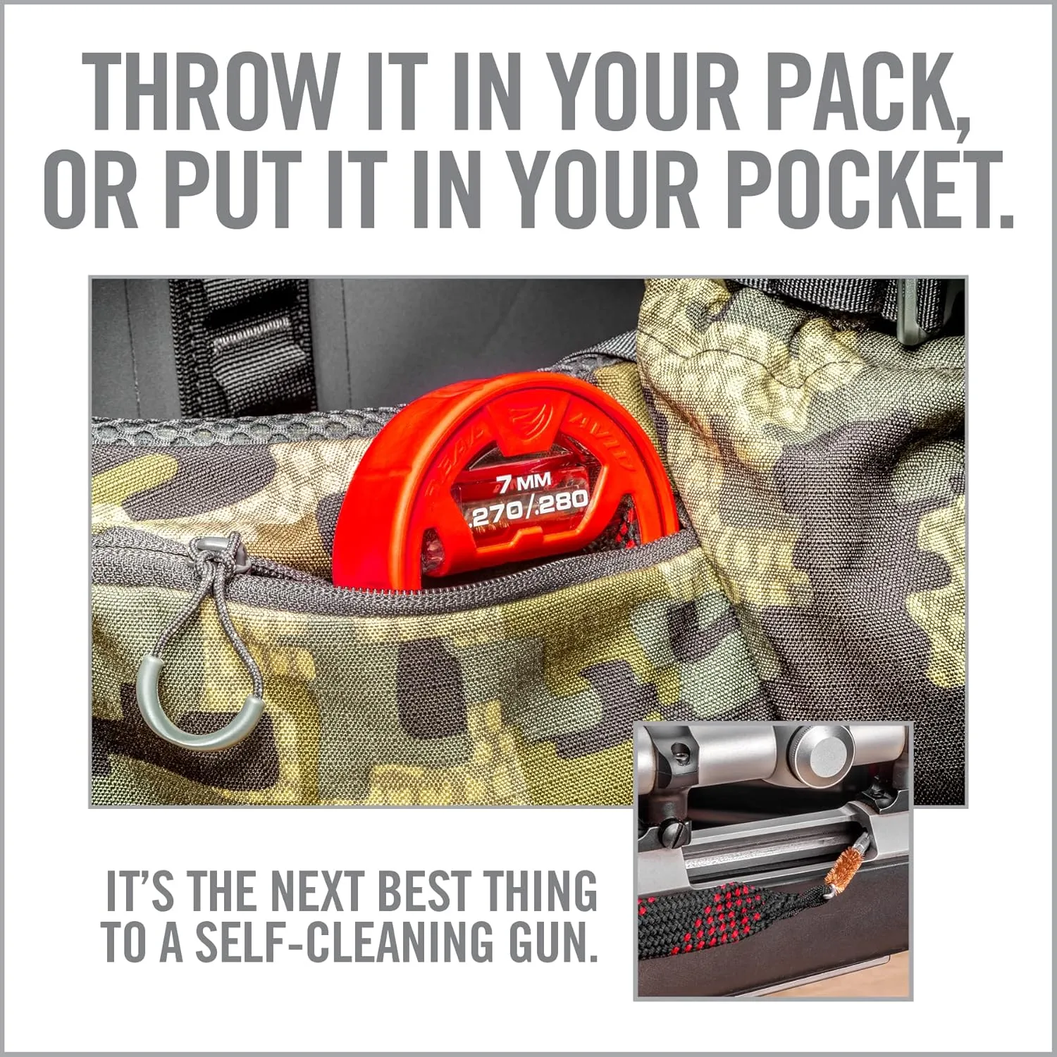 Real Avid Bore Boss Gun Cleaning System - Rapid Pull Through Barrel & Bore Cleaning Cable with Integrated Brush & Mop