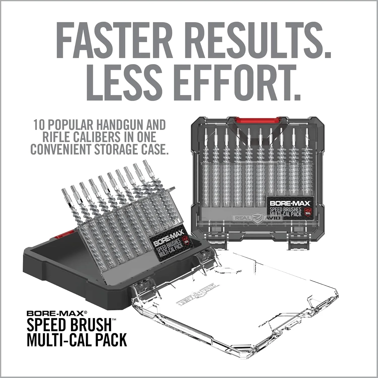 Real Avid Bore-Max Speed Brush Multi-Cal Pack - 10 Cleaning Brushes for Gun Cleaning
