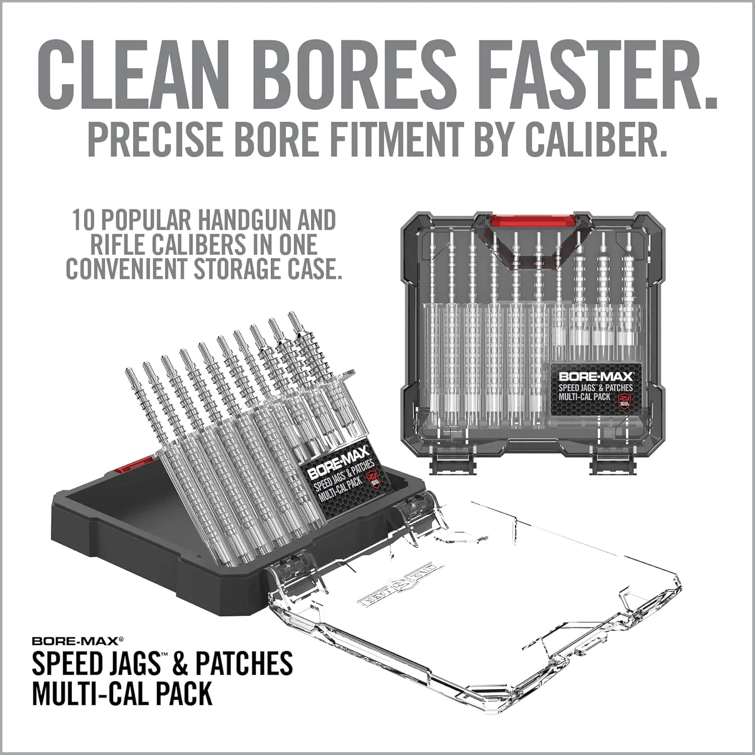 Real Avid Bore-Max Speed Jags & Patches Multi-Cal Pack - Set of 10 Jags for .22-.243Cal 6mm .260Cal 6.5mm. 270Cal. 284 7mm