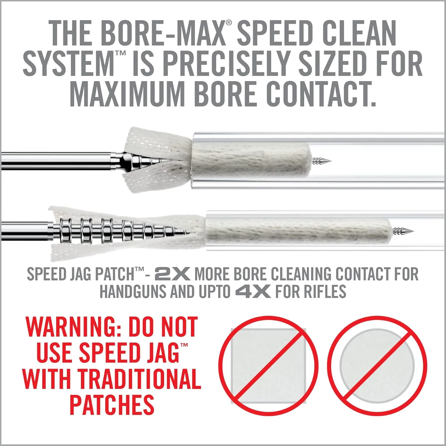 Real Avid Bore-Max Speed Jags & Patches Multi-Cal Pack - Set of 10 Jags for .22-.243Cal 6mm .260Cal 6.5mm. 270Cal. 284 7mm