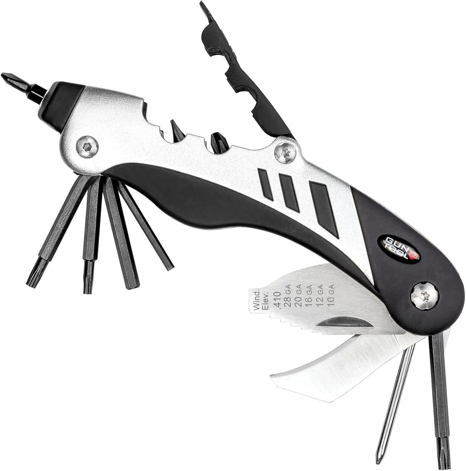 Real Avid Gun Tool - 18-In-1 Gunsmithing Shotgun & Rifle Multi Tool - Bit Driver, Torq Bits, Choke Tube Wrench, Allen Wrench