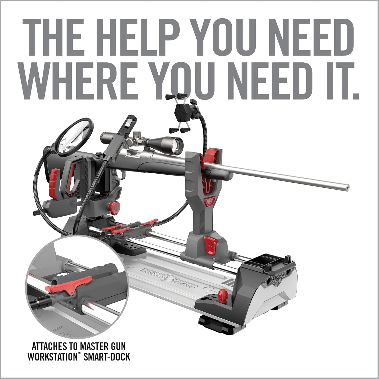 Real Avid Smart-Assist Accessory System | Includes 180 Lumen Work Light, 5-Inch Magnifying Glass and Cell Phone Holder