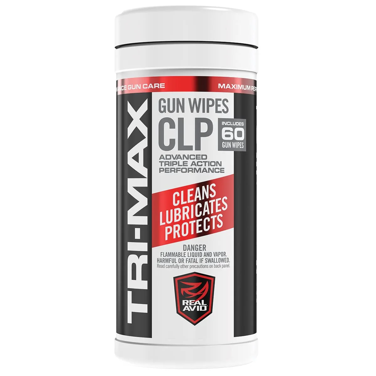 Real Avid Tri-Max CLP Gun Cleaning Wipes 60 Count | CLP Gun Cleaner And Lubricant | One-Step Gun Cleaning Oil and Lubricant