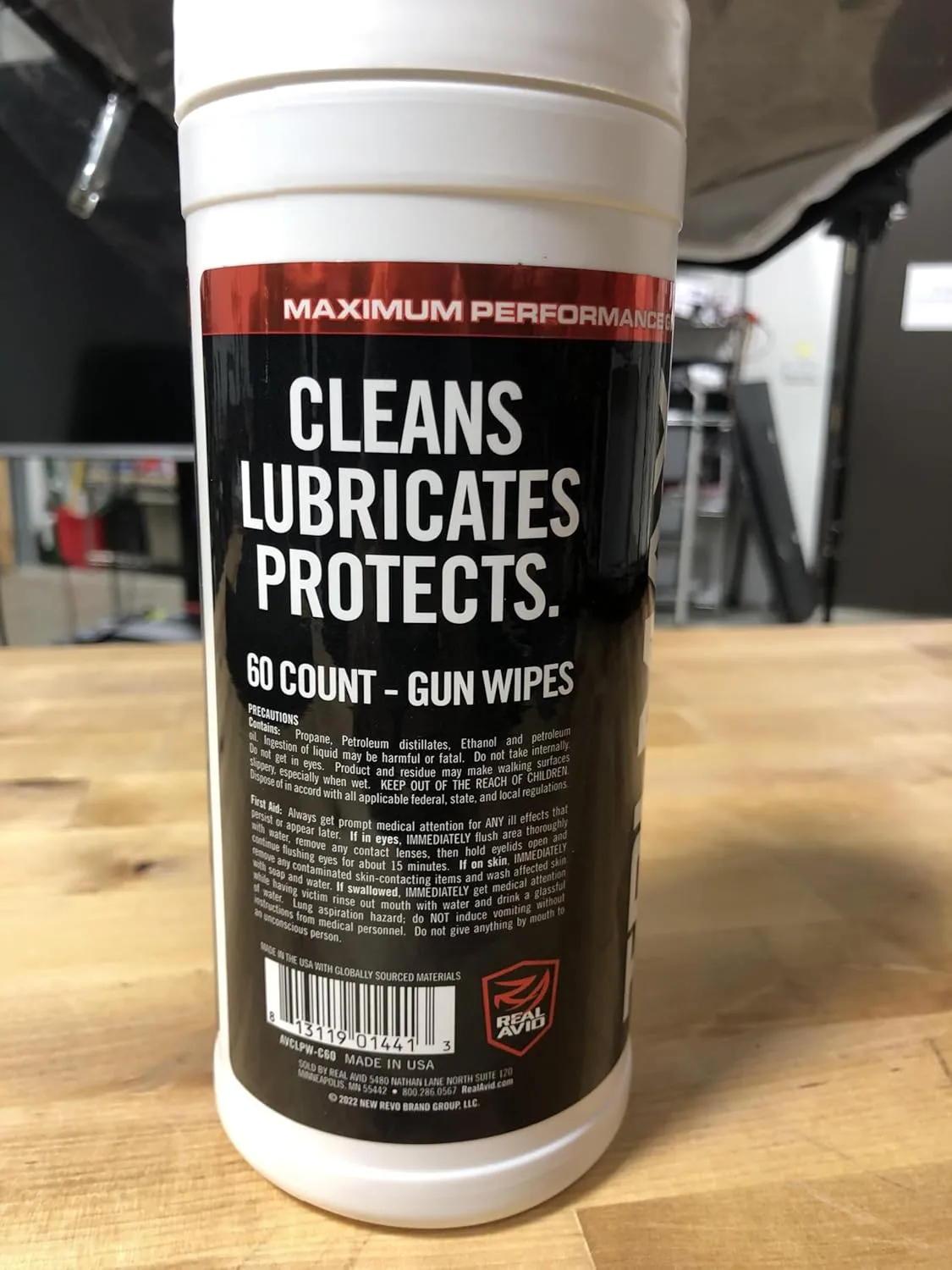 Real Avid Tri-Max CLP Gun Cleaning Wipes 60 Count | CLP Gun Cleaner And Lubricant | One-Step Gun Cleaning Oil and Lubricant