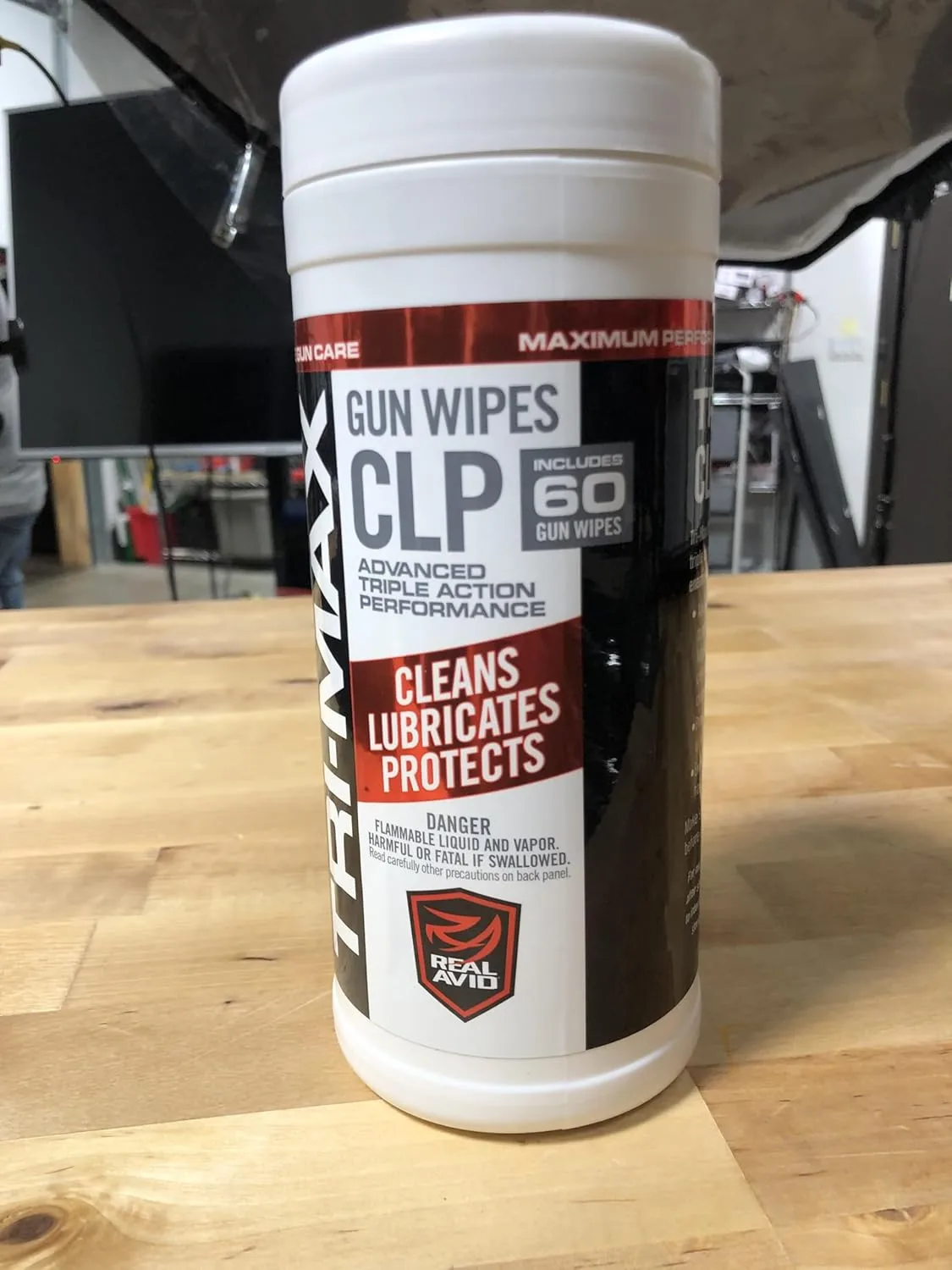 Real Avid Tri-Max CLP Gun Cleaning Wipes 60 Count | CLP Gun Cleaner And Lubricant | One-Step Gun Cleaning Oil and Lubricant