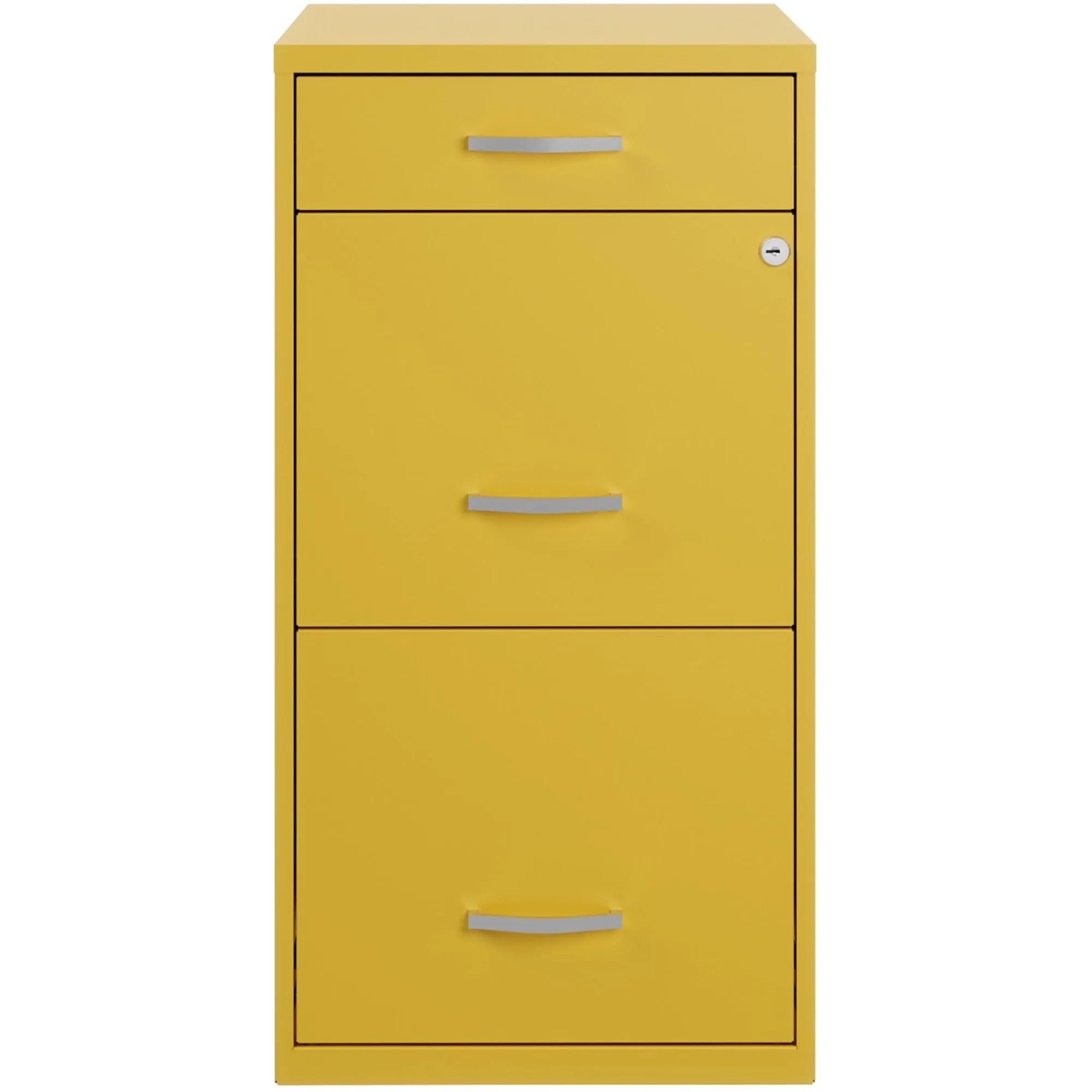 Realspace SOHO Organizer 18inD Vertical 3-Drawer File Cabinet, Gold