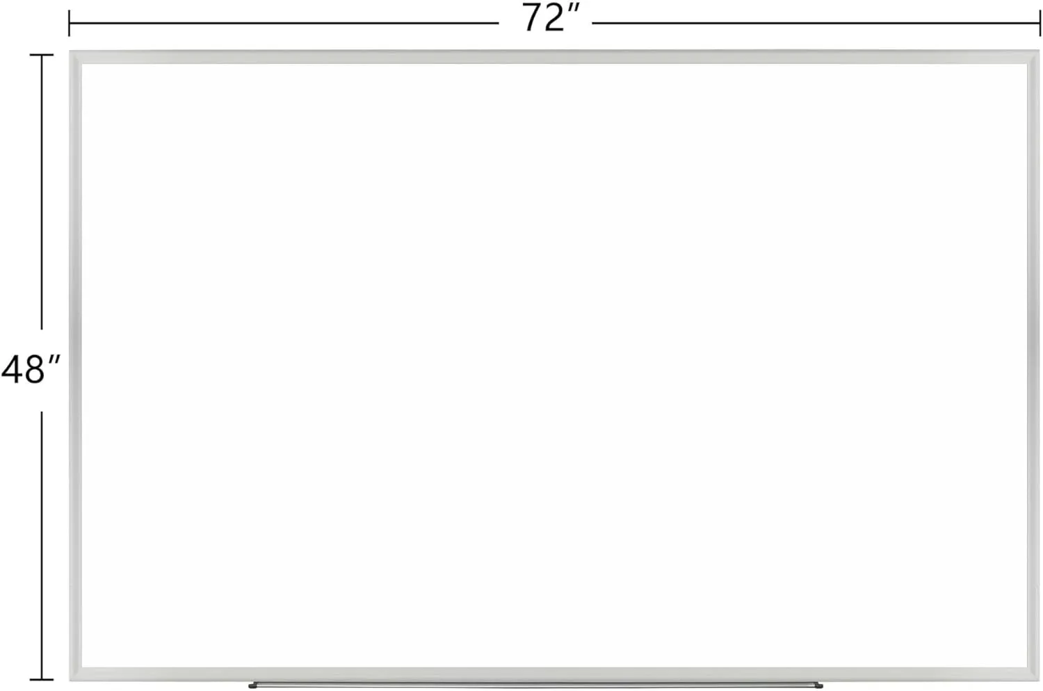 Realspace™ Magnetic Dry-Erase Whiteboard, 48'' x 72", Aluminum Frame with Silver Finish