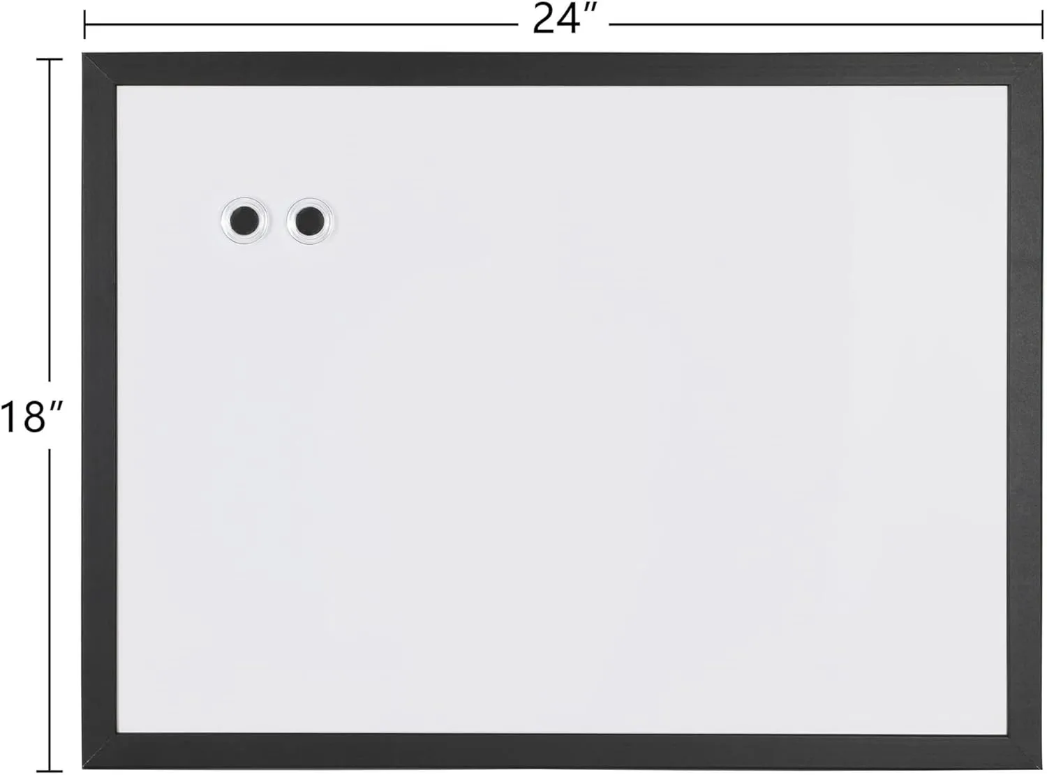 Realspace Magnetic Dry-Erase Whiteboard, 18in x 24in, Black Frame
