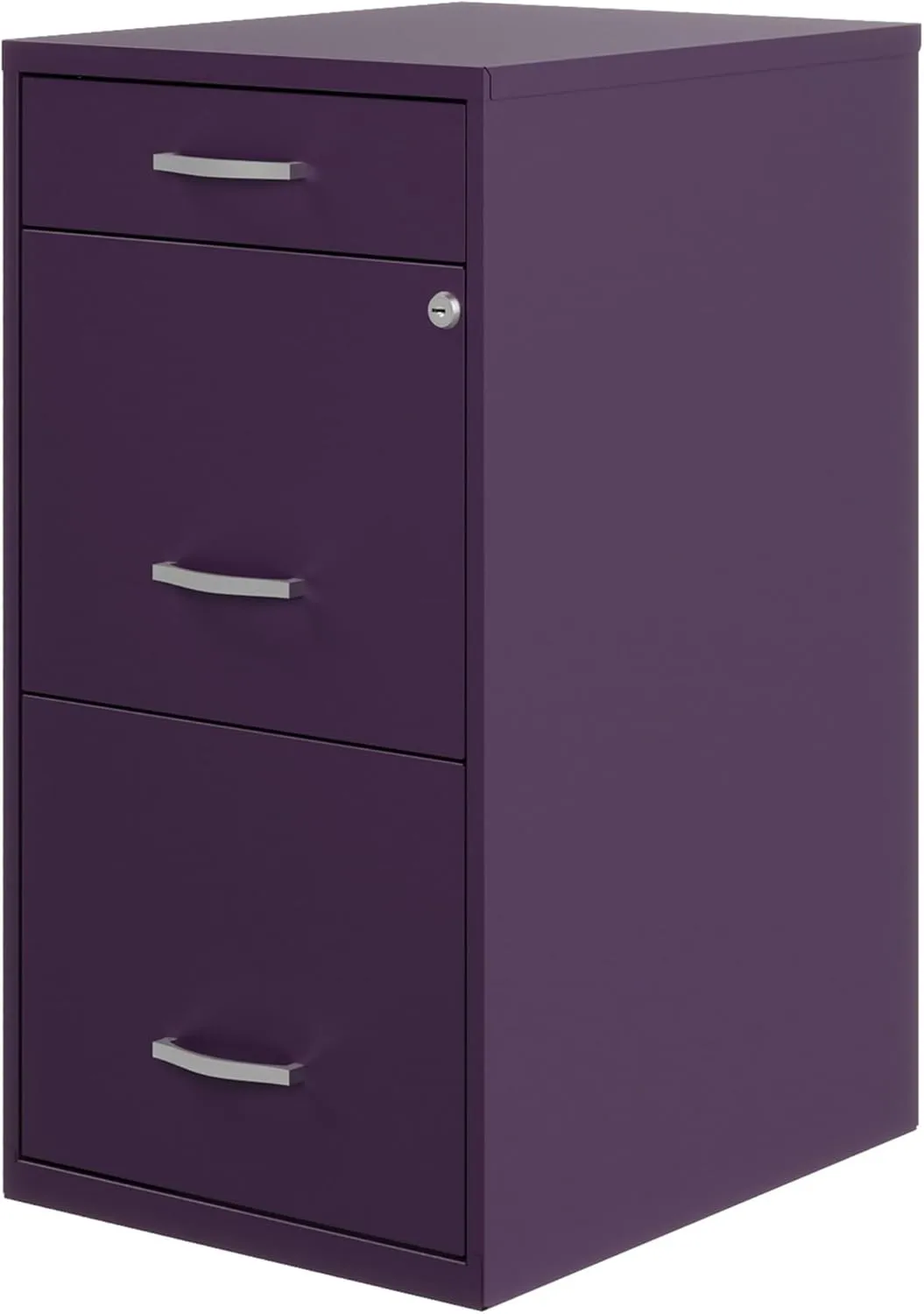 Realspace SOHO Organizer 18inD Vertical 3-Drawer File Cabinet, Purple