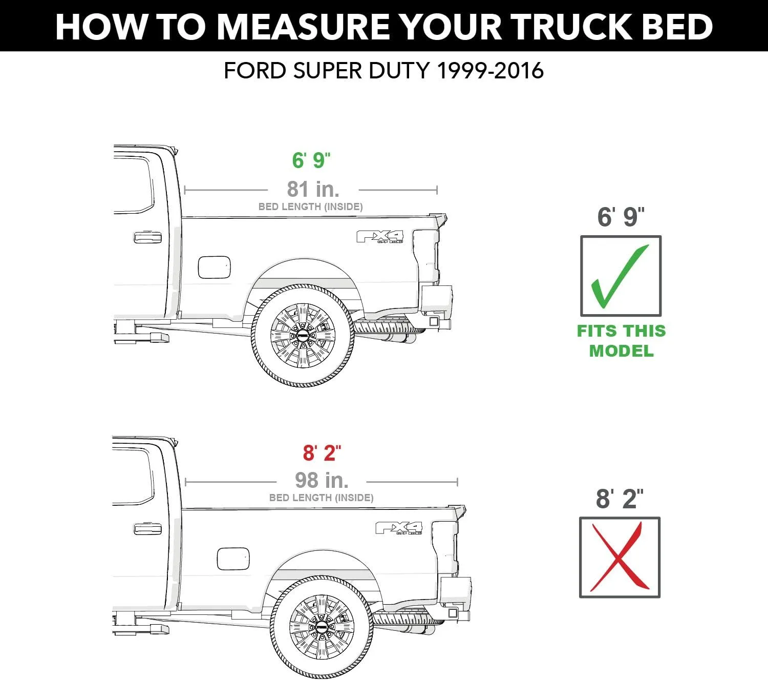 RealTruck UnderCover Flex Hard Folding Truck Bed Tonneau Cover | FX21012 | Fits 1999 - 2007 Ford F-250/350 Super Duty 6' 9\" Bed (81\")