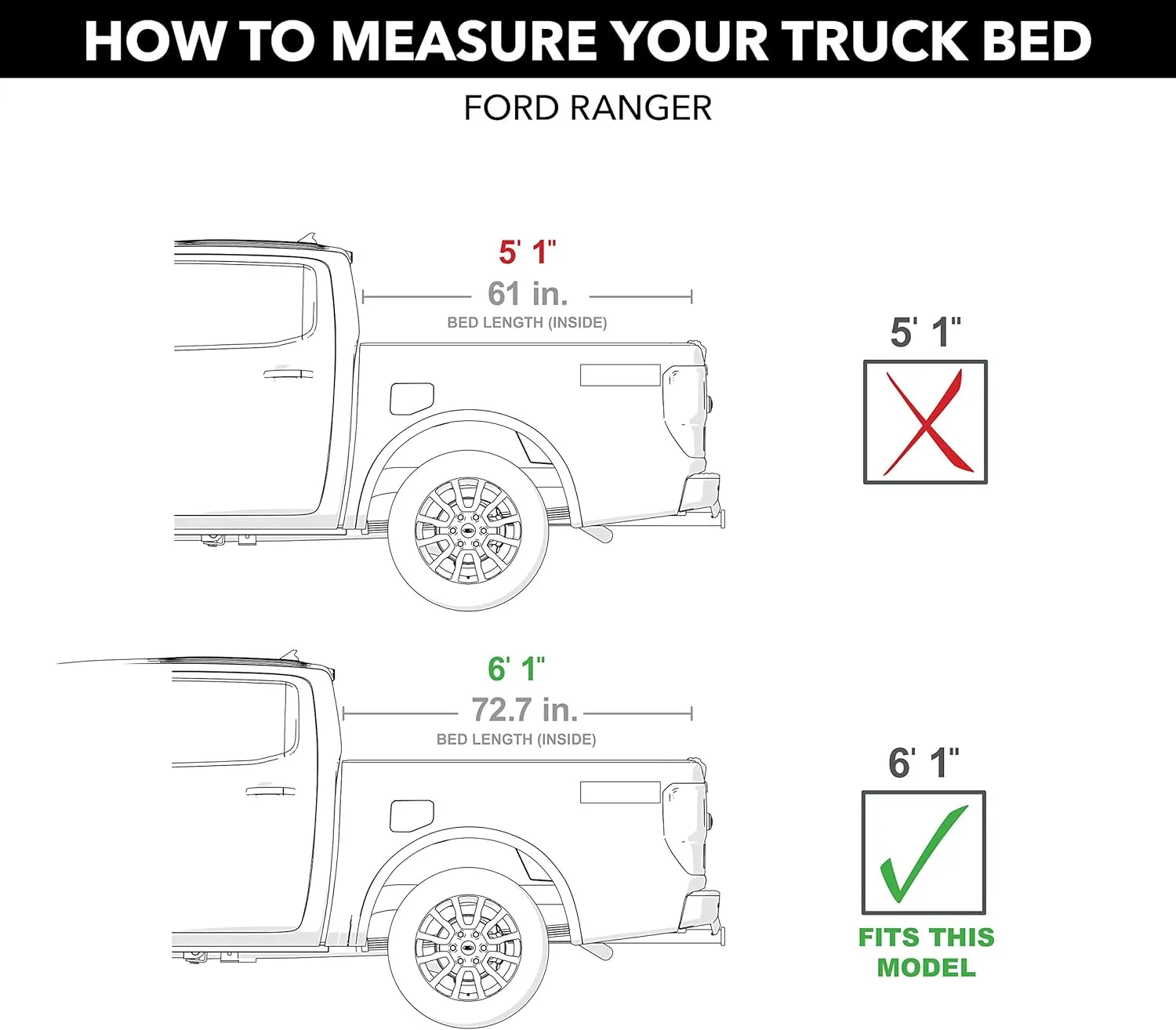 RealTruck UnderCover SE One-Piece Tonneau Cover UC2196 – Fits 2019-2023 Ford Ranger 6'1"
