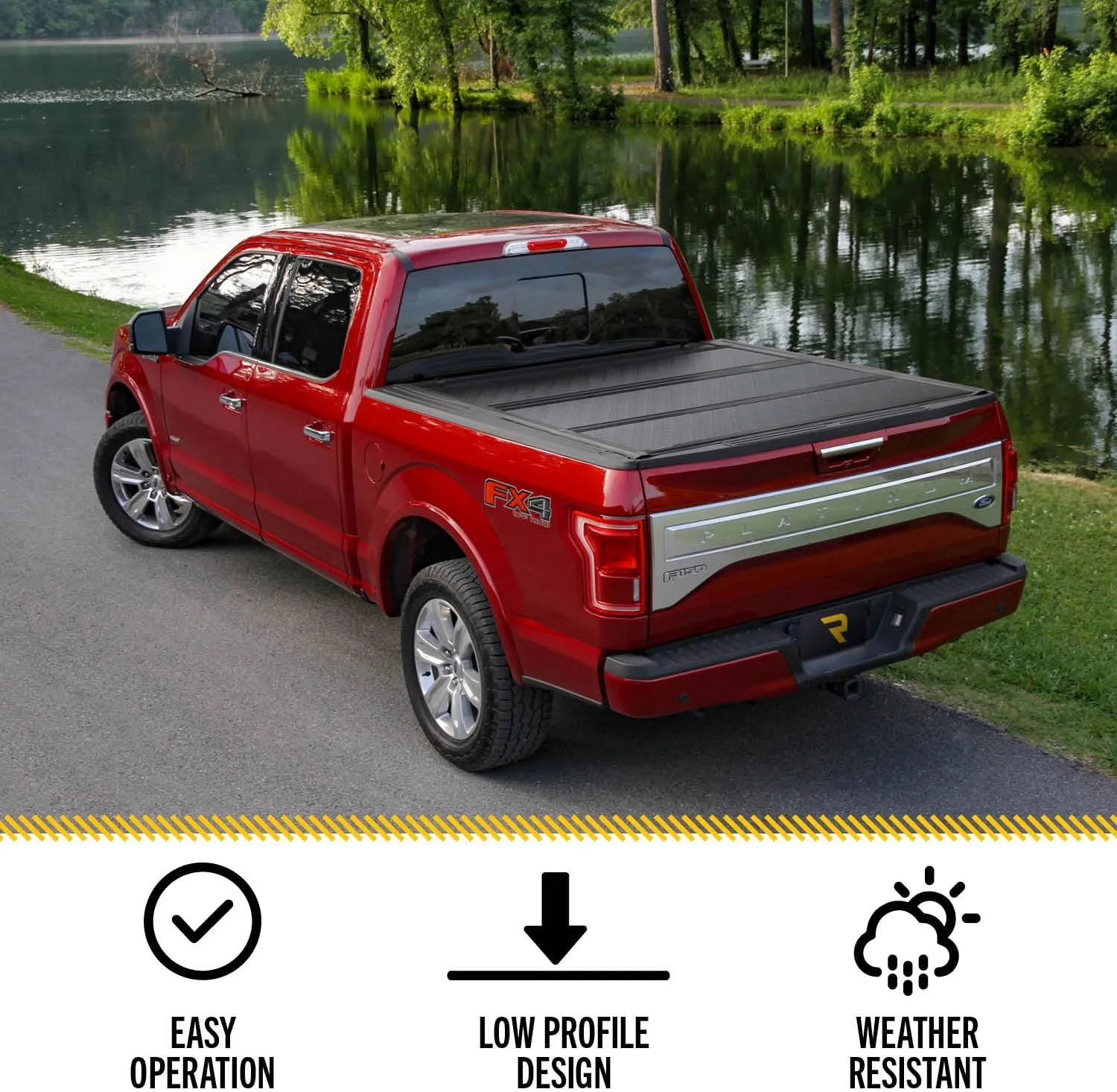 RealTruck UnderCover Flex Hard Folding Truck Bed Tonneau Cover | FX21020 | Fits 2015 - 2020 Ford F-150 6' 7" Bed (78.9")