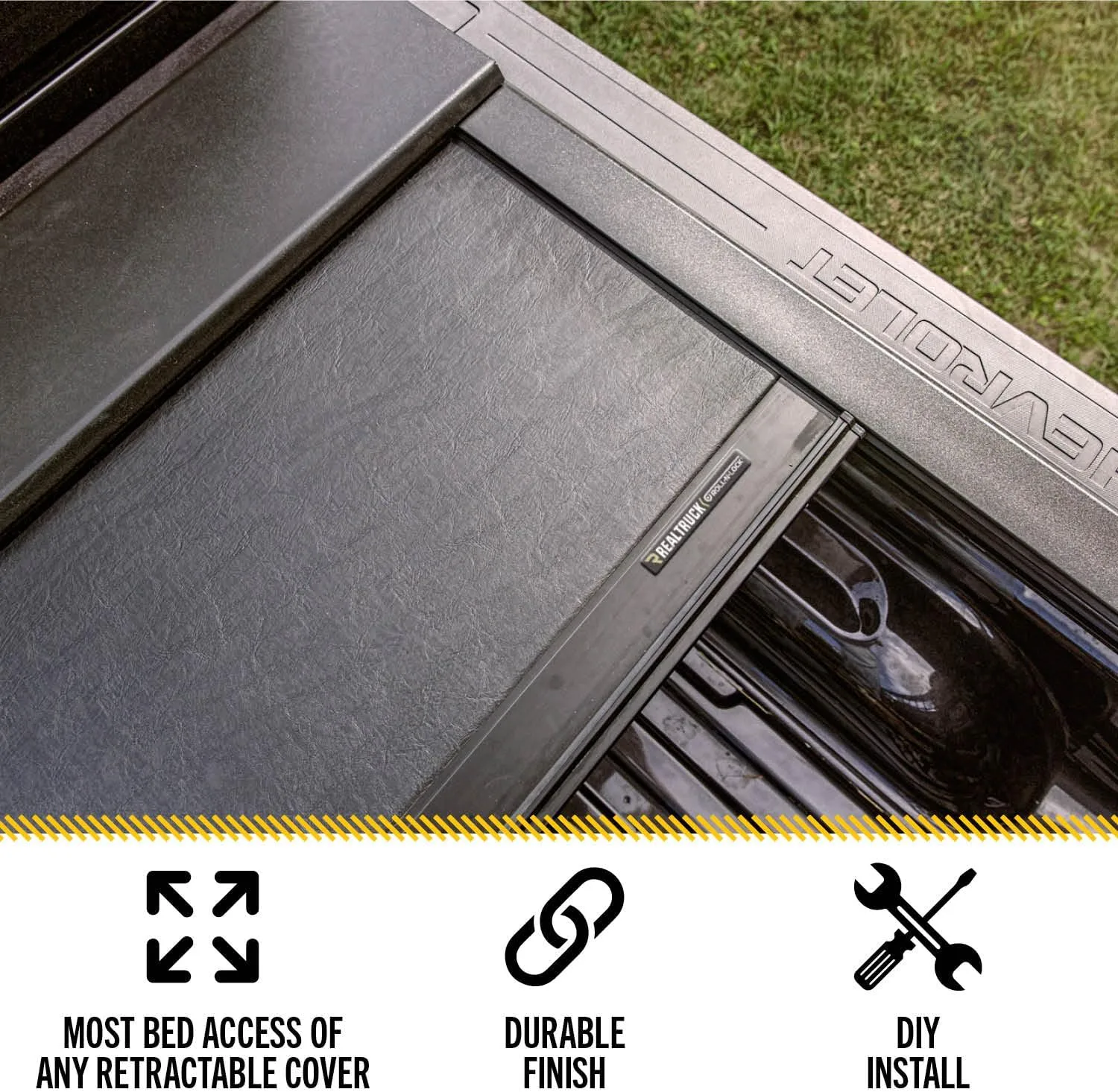 REALTRUCK Roll-N-Lock Retractable Truck Bed Tonneau Cover - Fits 2009-2014 Ford F-150