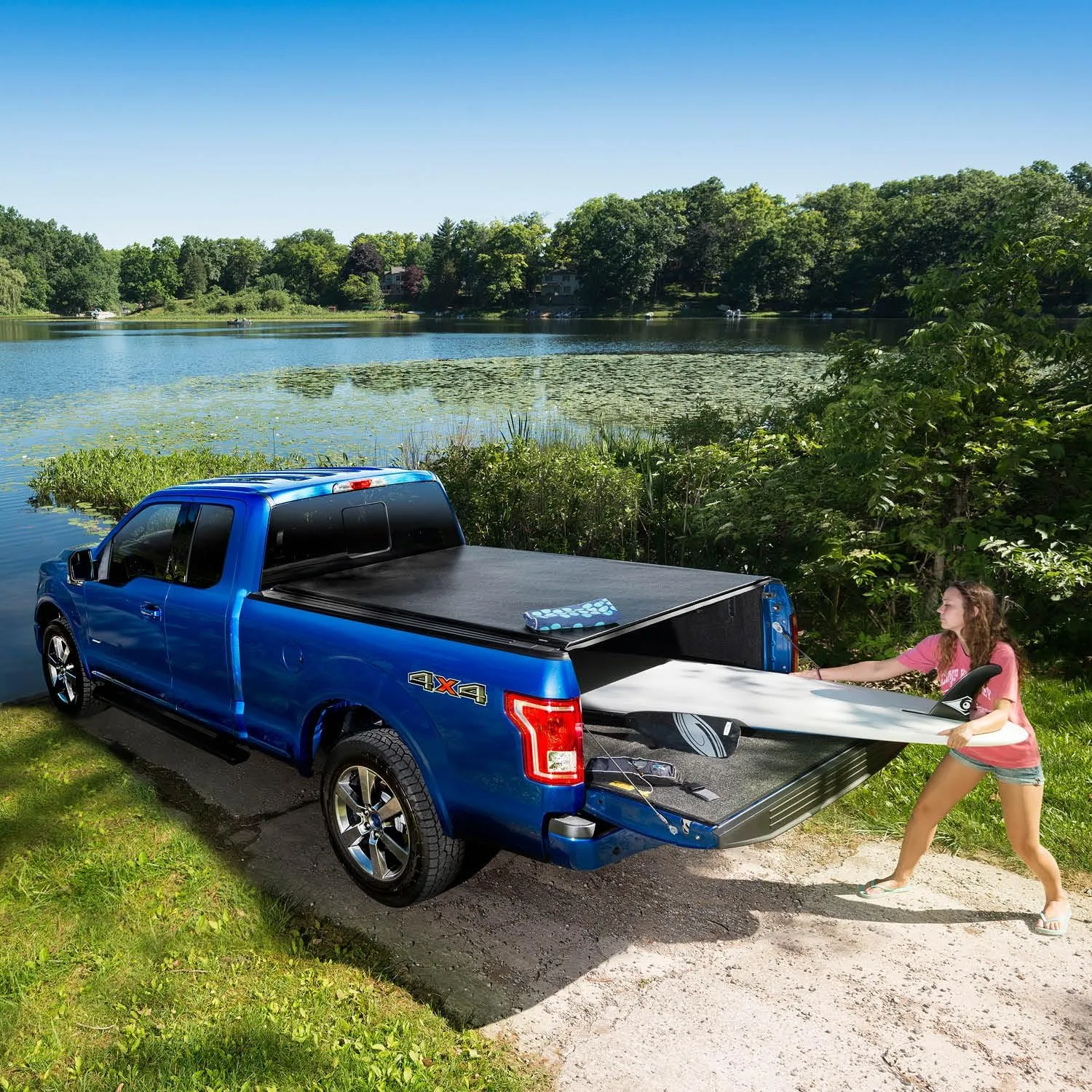 RealTruck Soft Roll-Up Tonneau Cover for Toyota Tacoma