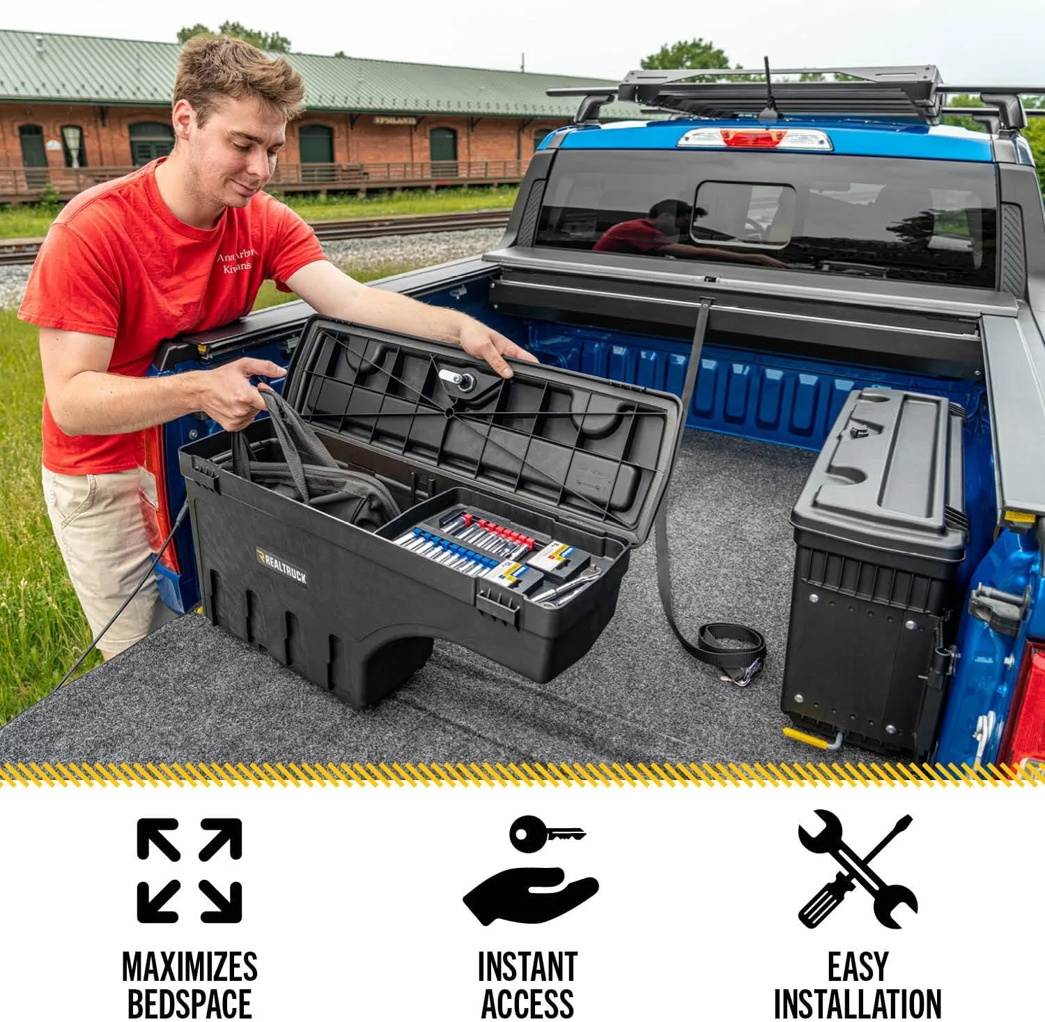 REALTRUCK UnderCover SwingCase Truck Bed Storage Box SC502 - Fits 2016-2025 Nissan Titan