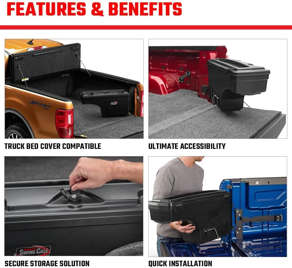 RealTruck UnderCover SwingCase Truck Bed Storage Box Fits 2019 - 2025 Dodge Ram 1500/2500