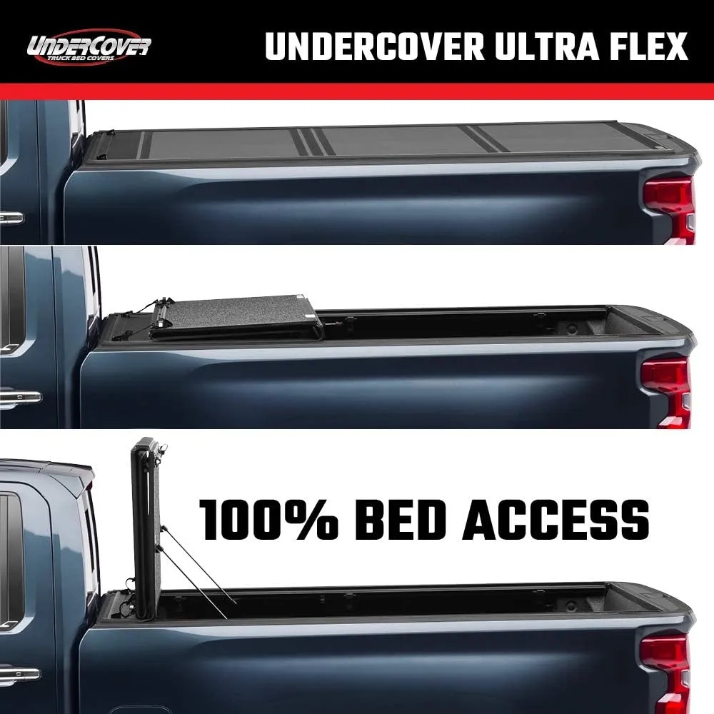 RealTruck Undercover Ultra Flex Hard Folding Truck Bed Tonneau Cover | UX22032 | Fits 2022-2025 Ford Maverick 4' 6" Bed (54.4") Matte Black Flush Fit