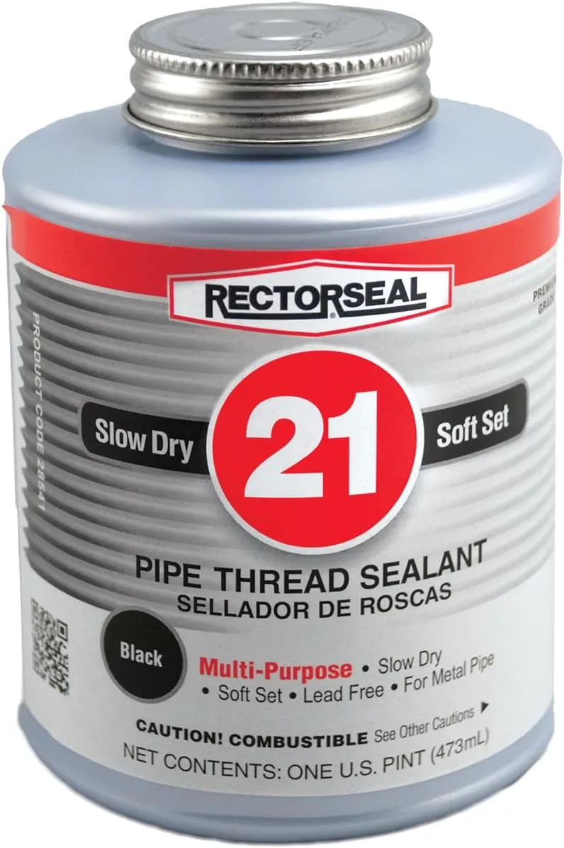 Rectorseal 28541 Pint Brush Top No.21 Black Jack Pipe Thread Sealant