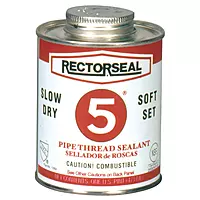 Rectorseal 25300 No. 5 Pipe Thread Sealant, 1 Quart Brush Top Can, Yellow