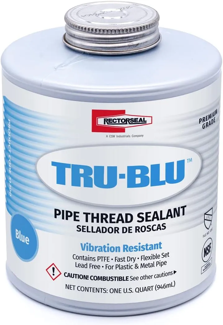 Rectorseal 31300 Quart Brush Top Tru-Blu Pipe Thread Sealant , Blue