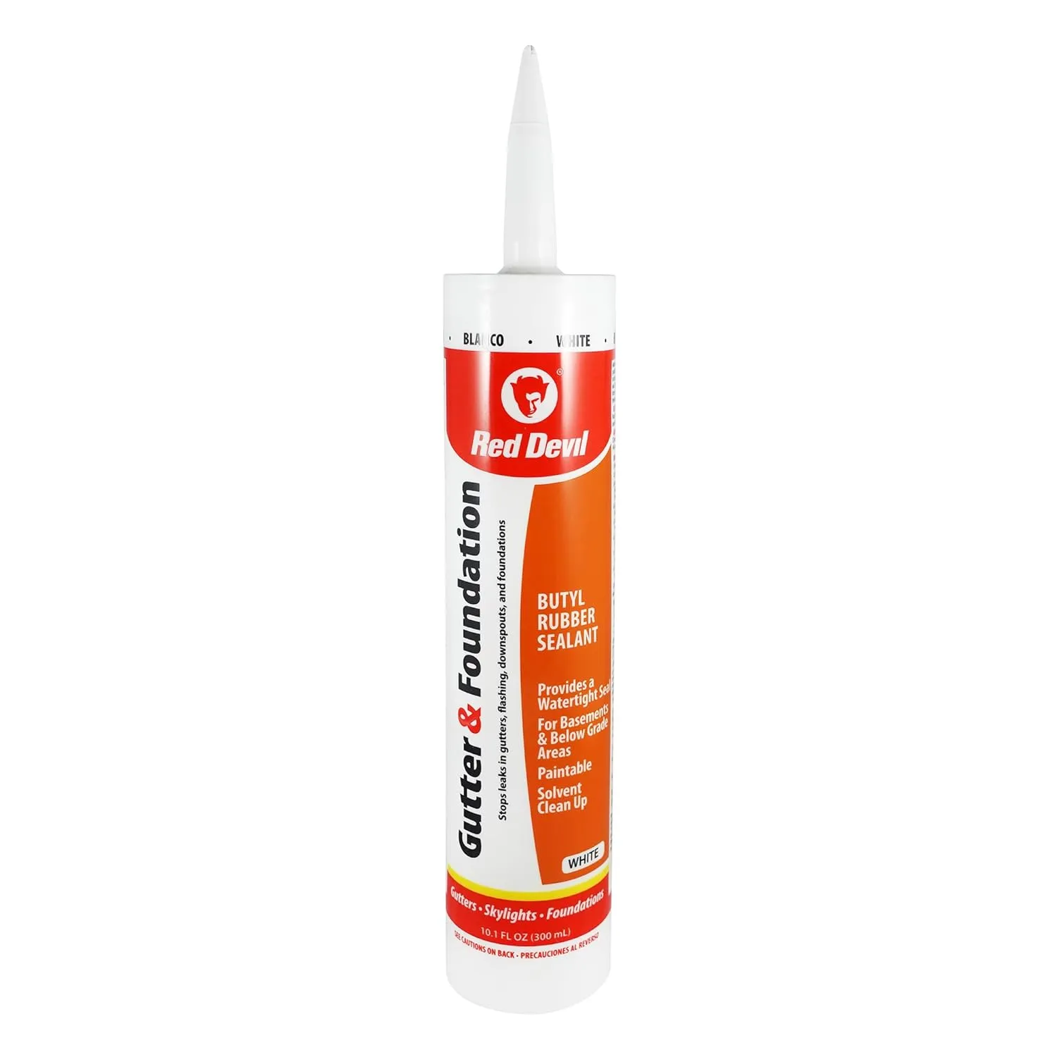 Red Devil 0697 Gutter & Foundation Sealant, 10.1 oz., White, (Pack of 1) 1 Pack White