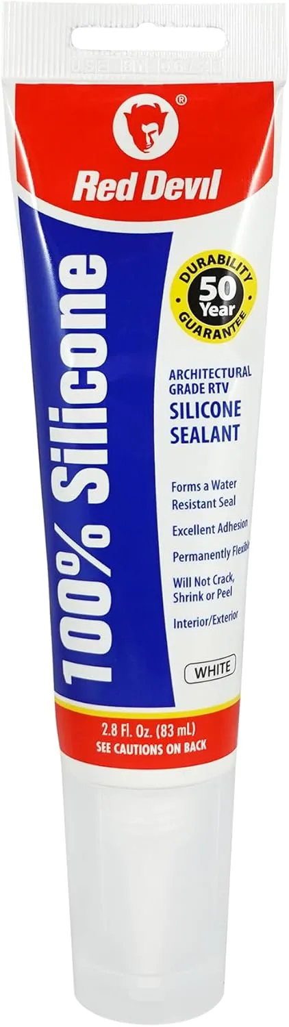 Red Devil 100% Silicone Sealant Architectural Grade, 2.8 oz Tube