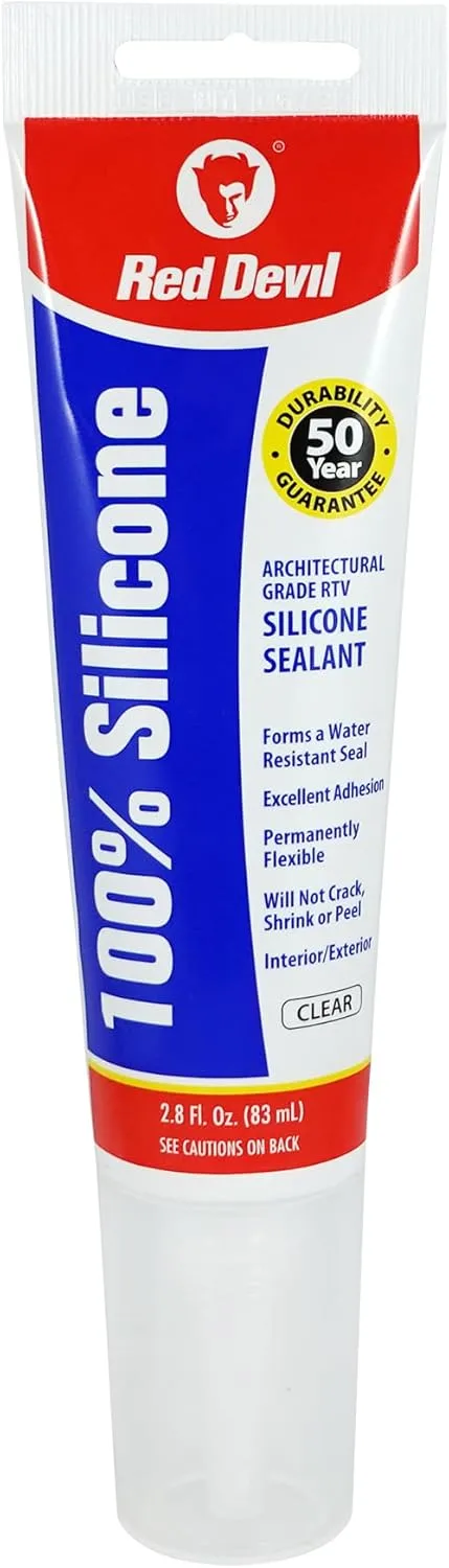 Red Devil 100% Silicone Sealant Architectural Grade, 2.8 oz Tube