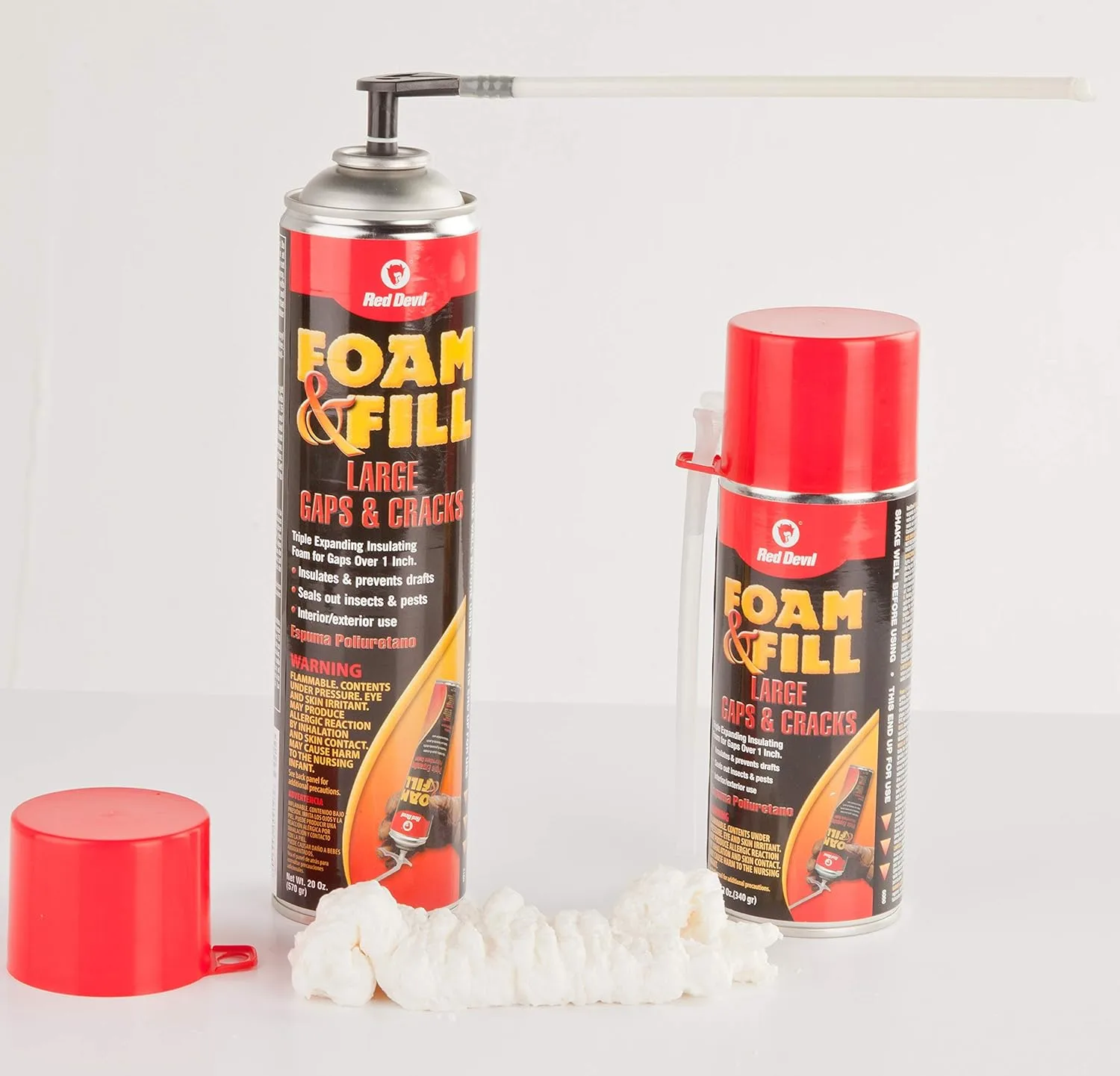 Red Devil 0912 Spray Foam, Fill Large Gaps, Cracks Expanding Insulation Polyurethane Sealant, 20 oz., Off-White