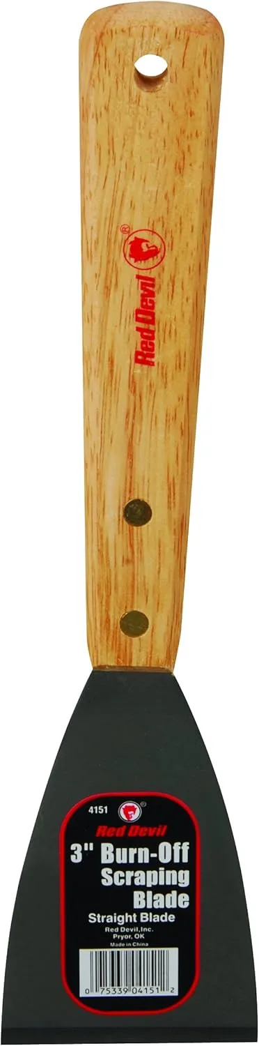Red Devil 4151 Straight Burn-Off Scraping Knife, 3" 3 Inch Straight Blade