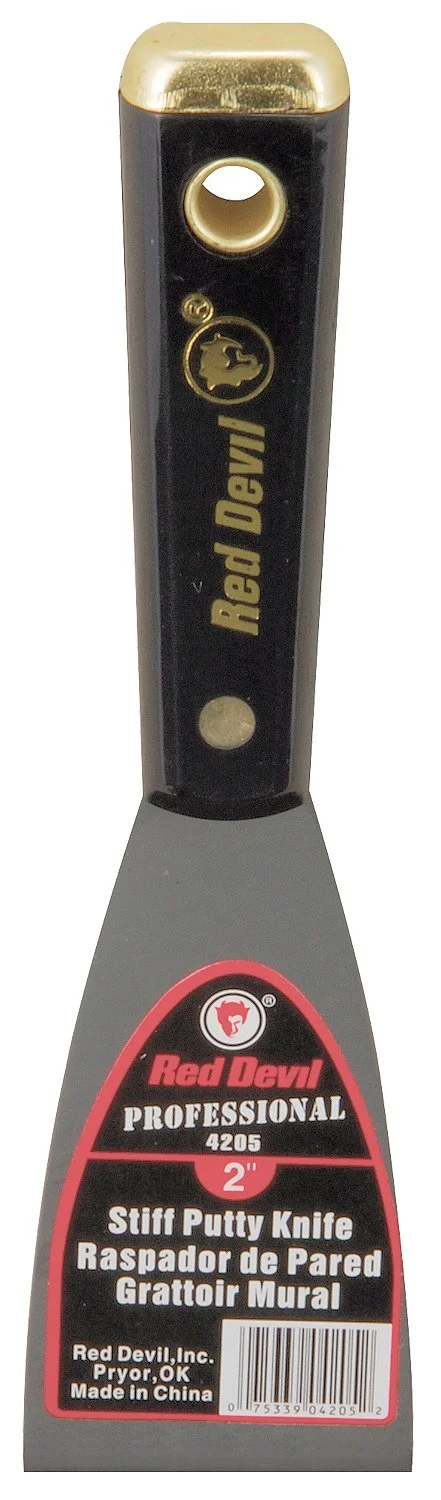 Red Devil 4205 2" Stiff Putty Knife, Silver 2 Inch