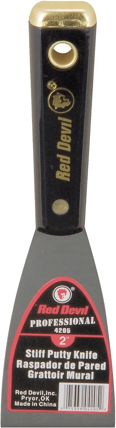 Red Devil 4205 2" Stiff Putty Knife, Silver 2 Inch