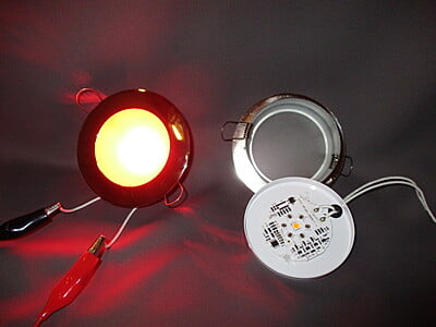 LED DISK, Color Changer, RGBW40, 55mm, 18-29V AC/DC, 5+3/3 Watts, 150lm/w, Dimmable, works with 2 wires feed, color change by switch on/off