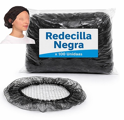 Redecilla Negra para Cabello x 100 Unidades