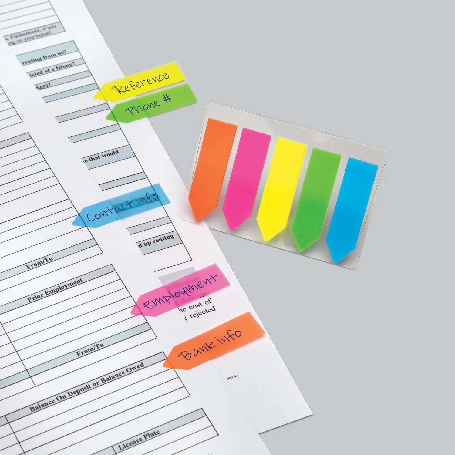 Redi-Tag 5-Color Arrow Flags in Handy Clip-On Holder, 125 Flags per Pack