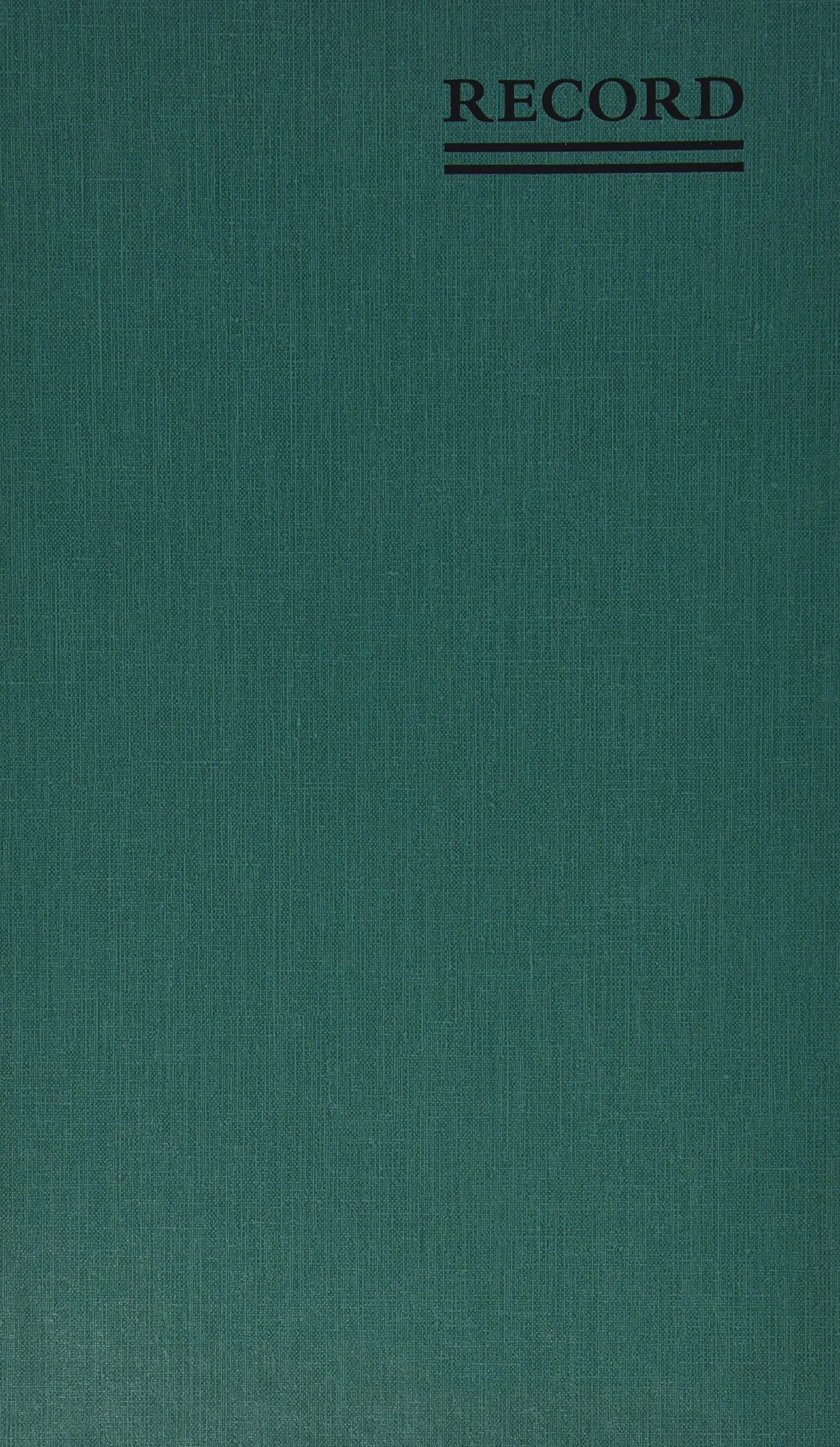 National Emerald Series Record Book, Canvas Hard Cover, Perfect Binding, 12.125" x 7.5", 500 Numbered Pages, Green (56151)