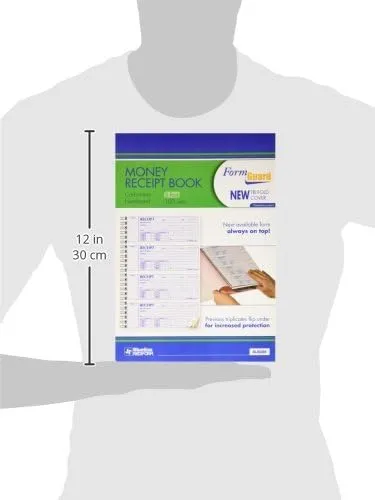 Rediform FormGuard Money Receipt Book, 3-Part Carbonless, 4x100 Receipts, 7 5/8 x 8 1/2 in (8L808R)