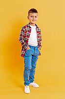 Kids Cotton Shirt (Red-line)