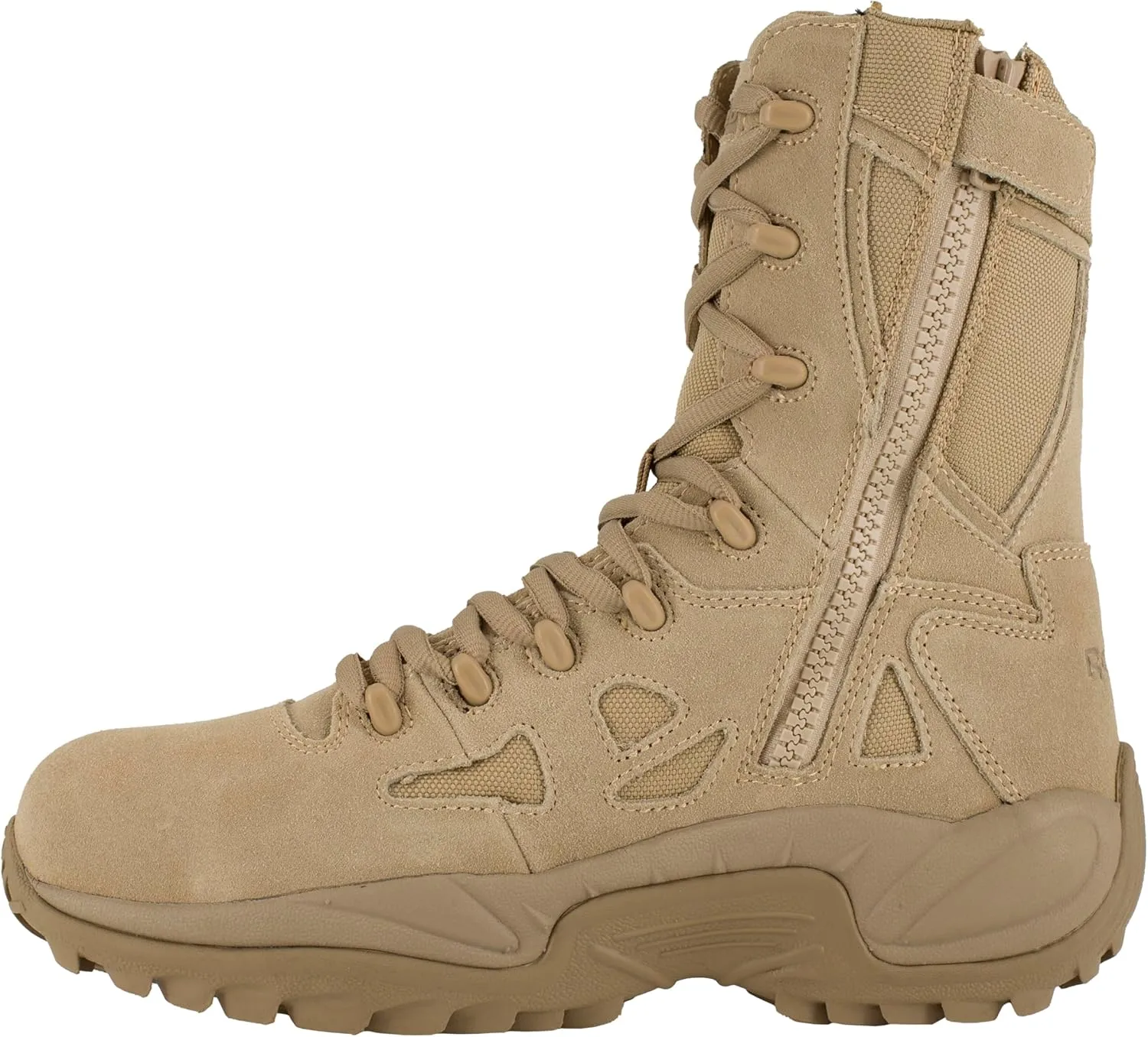 Reebok Men's Rapid Response RB8895 8" Soft Toe Tactical Boot with Side Zipper