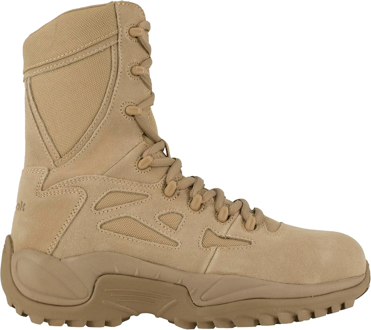 Reebok Men's Rapid Response RB8895 8" Soft Toe Tactical Boot with Side Zipper