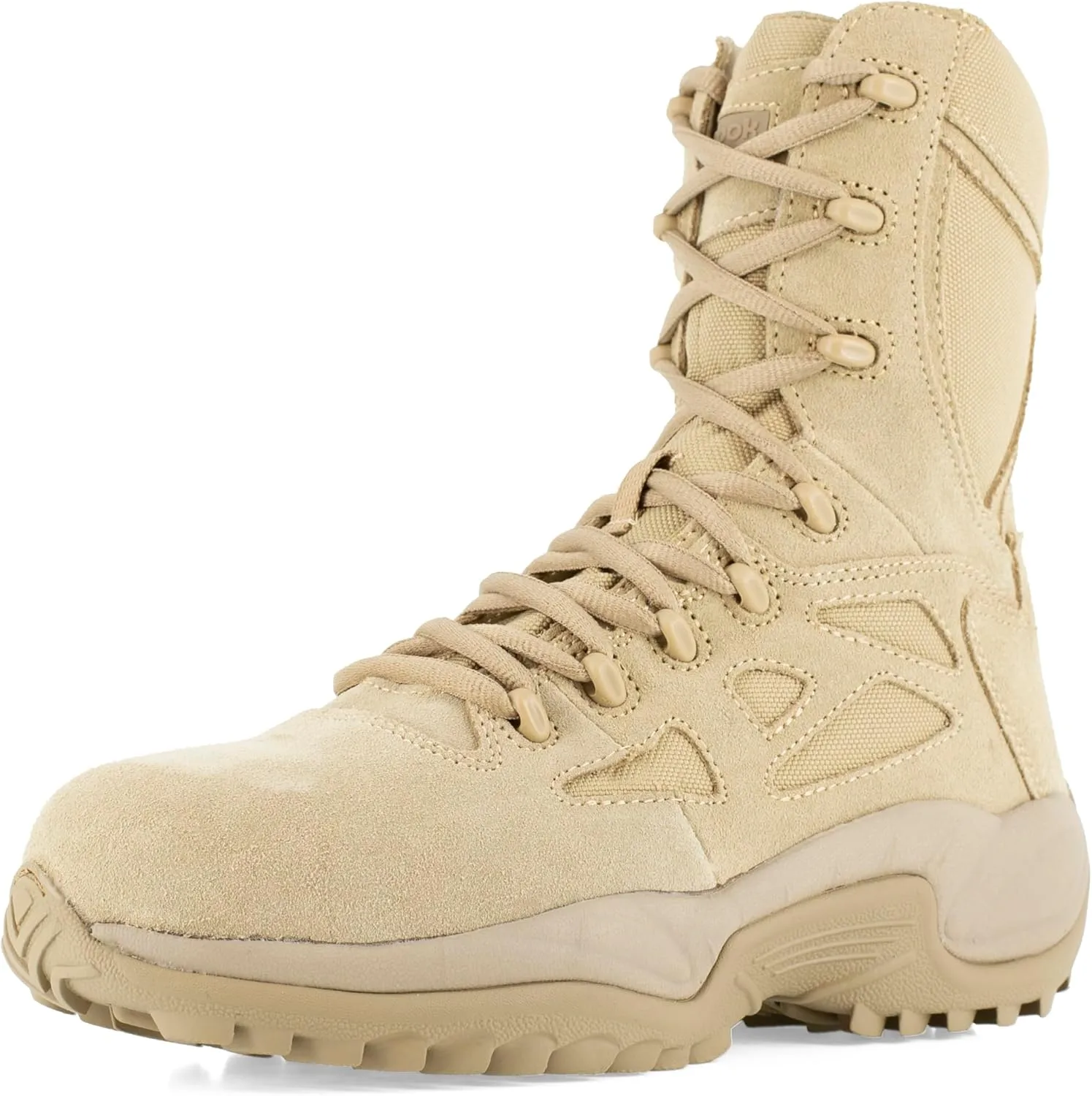 Reebok Men's Rapid Response RB8895 8" Soft Toe Tactical Boot with Side Zipper