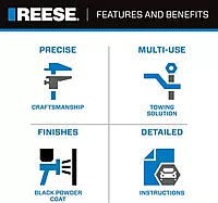 Reese 30035 Fifth Wheel Trailer Hitch Rail & Bracket Kit