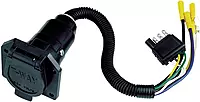 Reese Towpower 74184 Plastic 4-Way Flat to 7-Way Round Vehicle End Adapter , Black