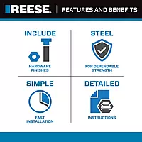 Reese 66092 Weight Distribution with Dual Cam II Active Sway Control, 8,000 lbs. Capacity and Dual Cam II Replacement Brackets and Ball Mount