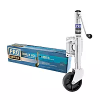 REESE Pro Series EJ10000101 Utility Trailer Jack, Side Mount, 1,000 lbs. Lift Capacity, Sidewind, Bolt-On, 10 Inch Travel