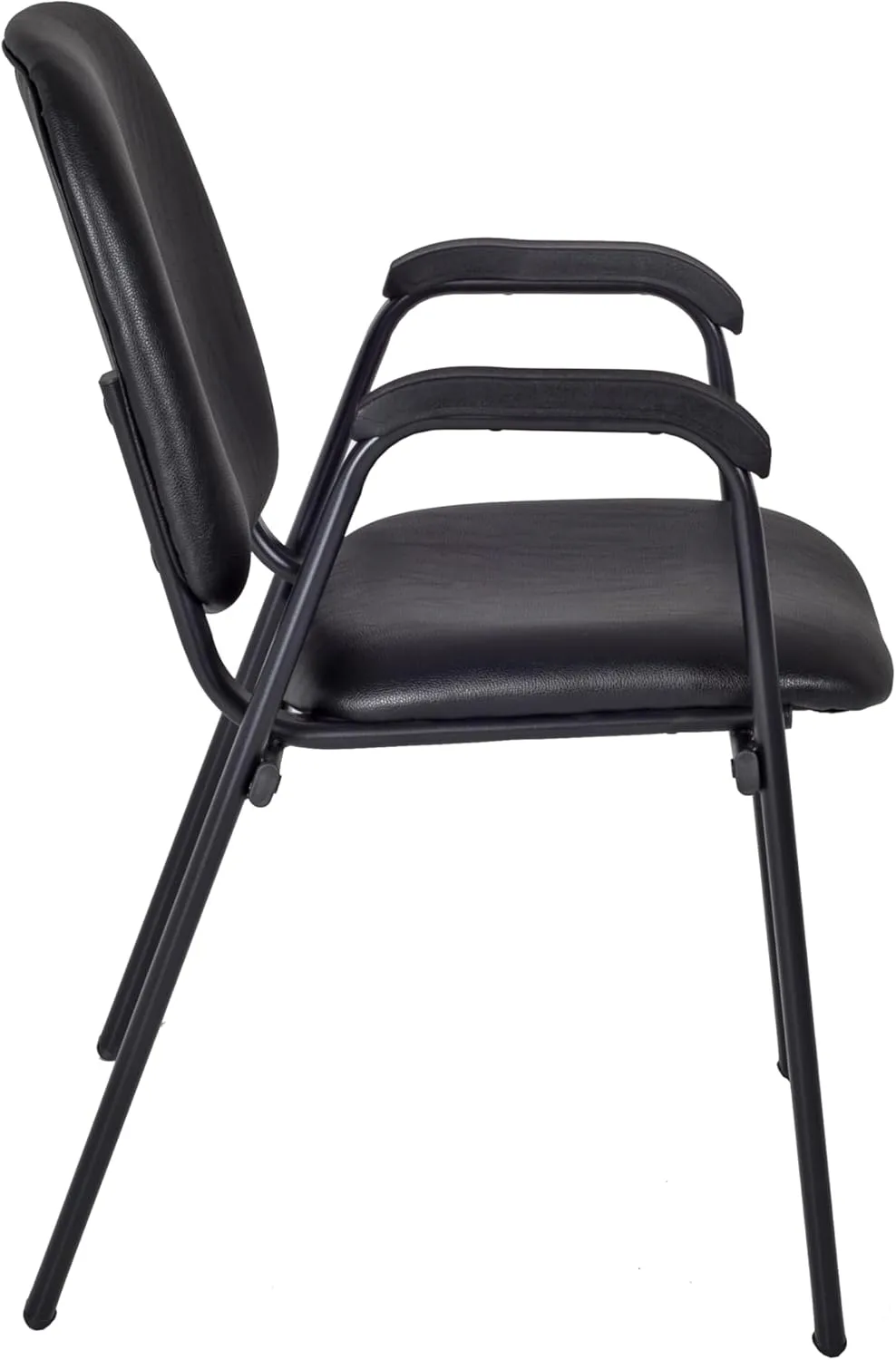 Regency Ace Vinyl Stacking Chair With Arms, Black