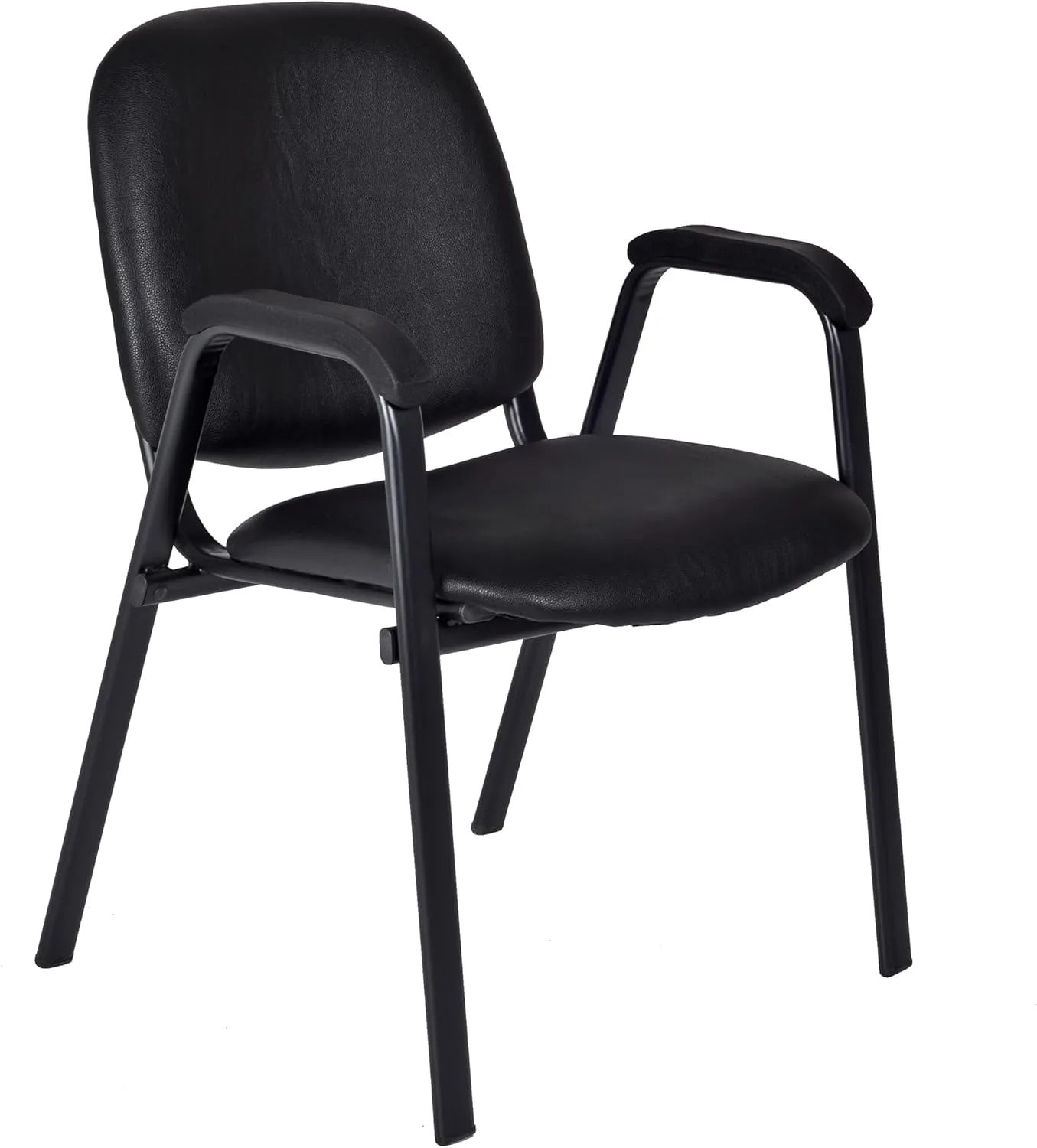 Regency Ace Vinyl Stacking Chair With Arms, Black