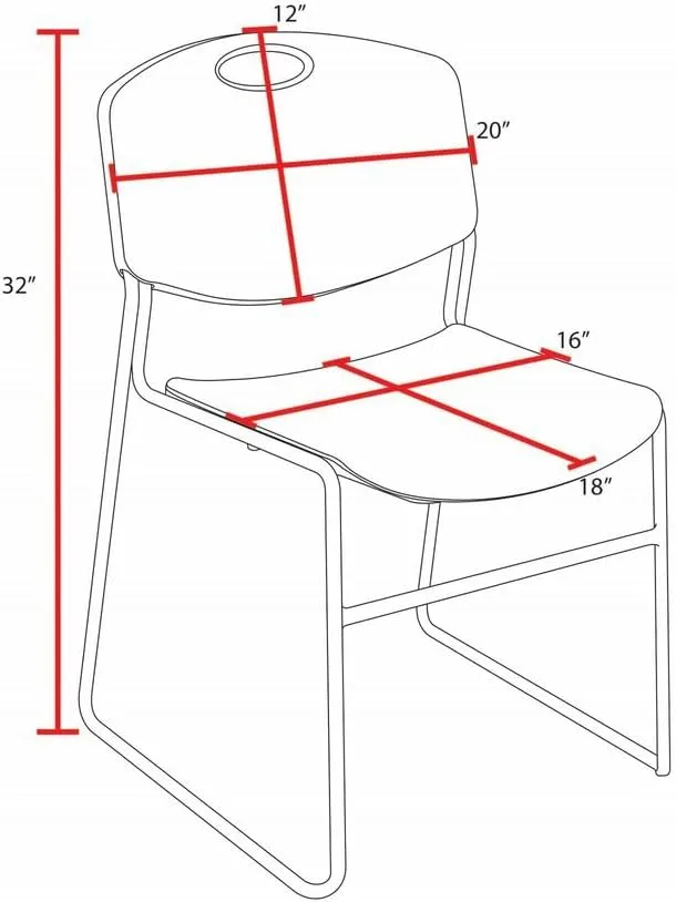 REGENCY Zeng Stackable Armless Chairs, Set of 4