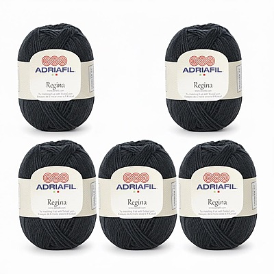 Lotto 5 gomitoli Adriafil Regina col. 57 grigio piombo 250 gr Lotto 5 gomitoli Adriafil Regina col. 57 grigio piombo 250 gr